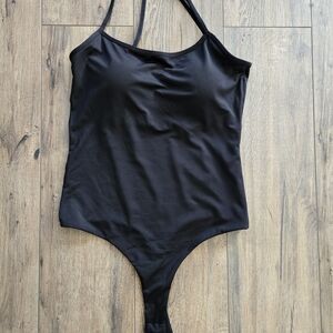 Klassy Network BRAMI Low Back Crisscross  Black Bodysuit Size S